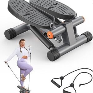 Niceday Steppers for Exercise, Stair Stepper with Resistance Bands Mini Stepper with 300LBS Loading Capacity, Hydraulic Fitness Stepper