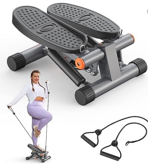 Niceday Steppers for Exercise, Stair Stepper with Resistance Bands Mini Stepper with 300LBS Loading Capacity, Hydraulic Fitness Stepper